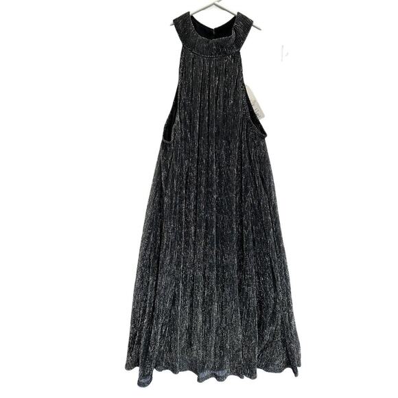 Nine West Dresses & Skirts - NWT Nine West Dress Women XS Black Silver Lurex Mock Neck Swing Mini Dress Goth